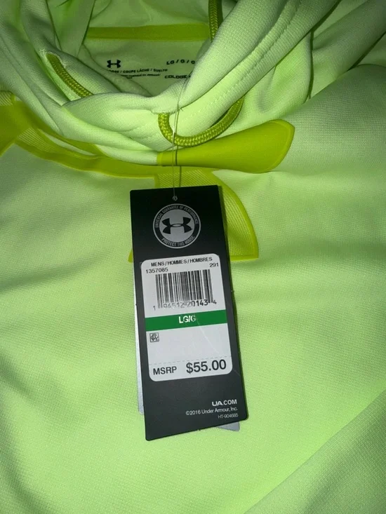 Under Armour Neon Yellow Hooded Pullover Hoodie - Picture 4 of 7